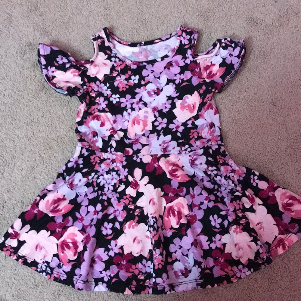2T pink and purple shortsleeved dress